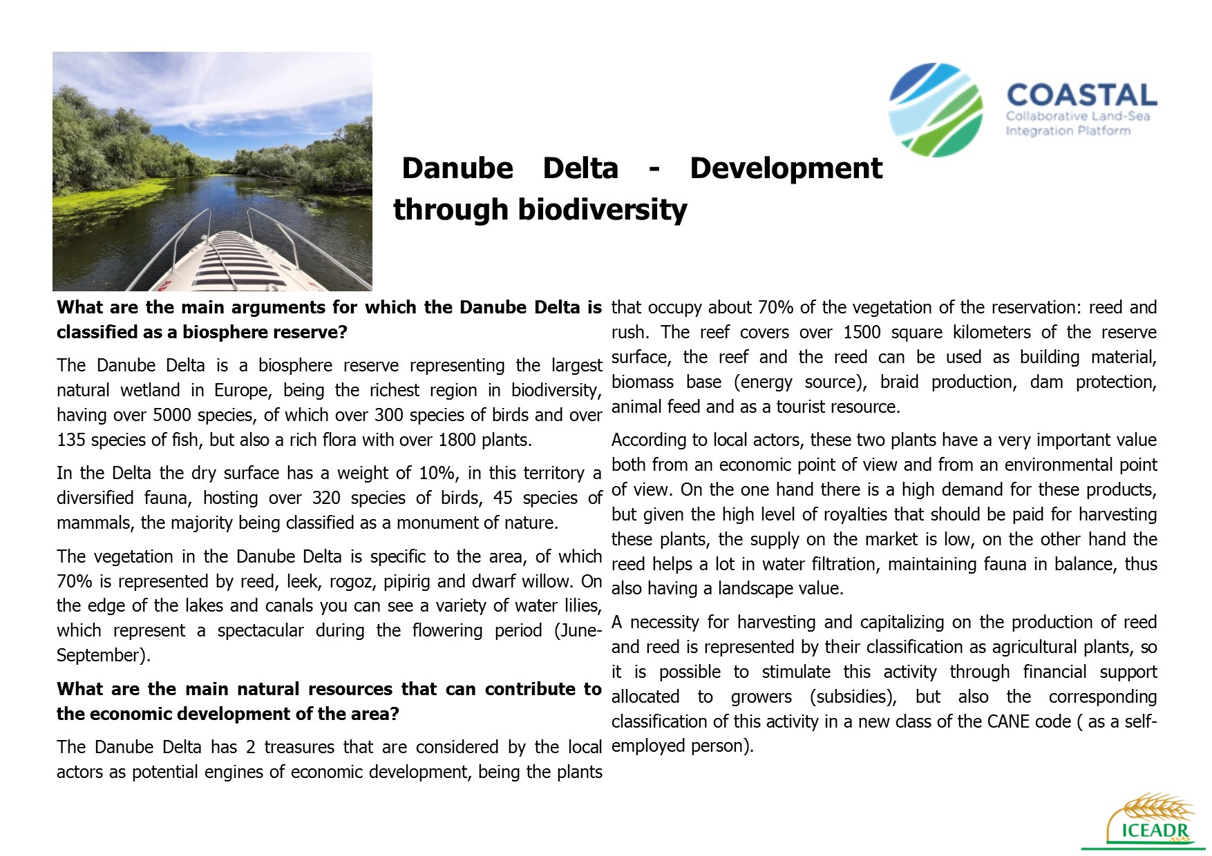 Danube Delta - Development through biodiversity