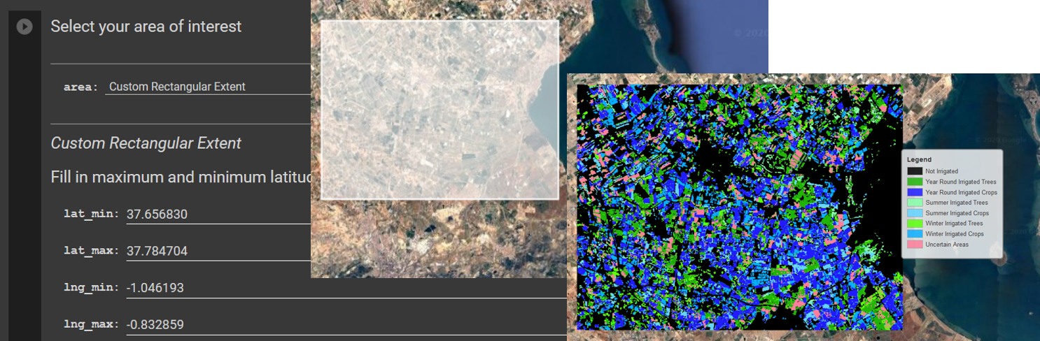 Unsupervised satellite image classification using Google Earth Engine to distinguish irrigated agricultural areas